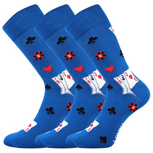 LONKA WOODOO / Klasické obrázkové ponožky, karty