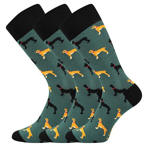 LONKA WOODOO / Klasické obrázkové ponožky, psi