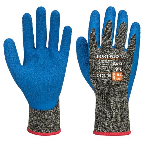 PORTWEST ARAMID HR CUT A611 / Latexové protipořezové rukavice, úroveň D
