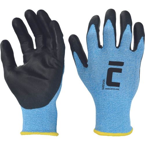 CERVA GREVOL / Lehké pletené bezešvé HPPE rukavice máčené v PU