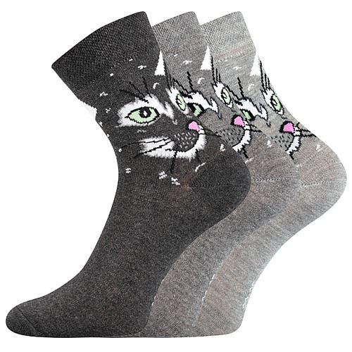 BOMA XANTIPA 49 / Dámské bavlněné ponožky s kočkou