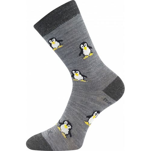 VoXX PENGUINIK / Dětské ponožkyz merino vlny s tučňáky